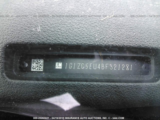 1G1ZC5EU4BF321281 - 2011 CHEVROLET MALIBU 1LT 银色 照片 9