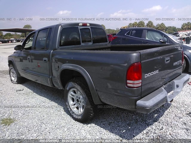 1D7HL38N73S237062 - 2003 DODGE DAKOTA QUAD SPORT GRAY photo 3