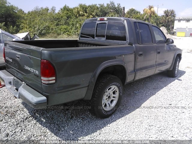 1D7HL38N73S237062 - 2003 DODGE DAKOTA QUAD SPORT GRAY photo 4