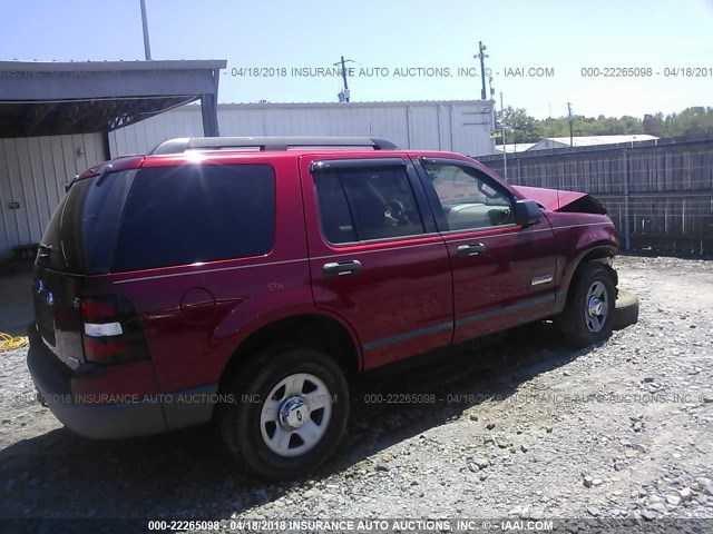 1FMEU62E86UA01349 - 2006 FORD EXPLORER XLS BURGUNDY photo 4