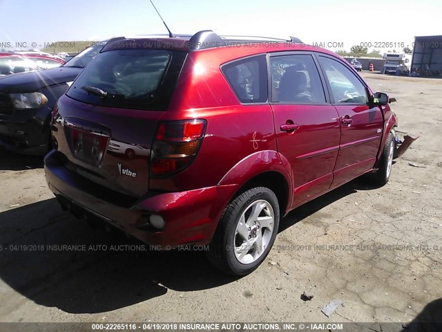 5Y2SM65896Z408323 - 2006 PONTIAC VIBE RED photo 4