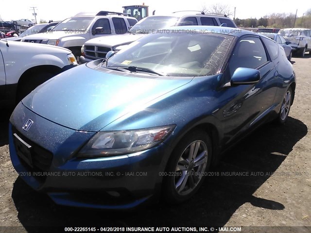 JHMZF1D62BS010755 - 2011 HONDA CR-Z EX BLUE photo 2