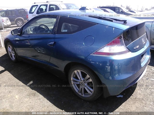 JHMZF1D62BS010755 - 2011 HONDA CR-Z EX BLUE photo 3