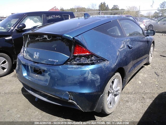 JHMZF1D62BS010755 - 2011 HONDA CR-Z EX BLUE photo 4