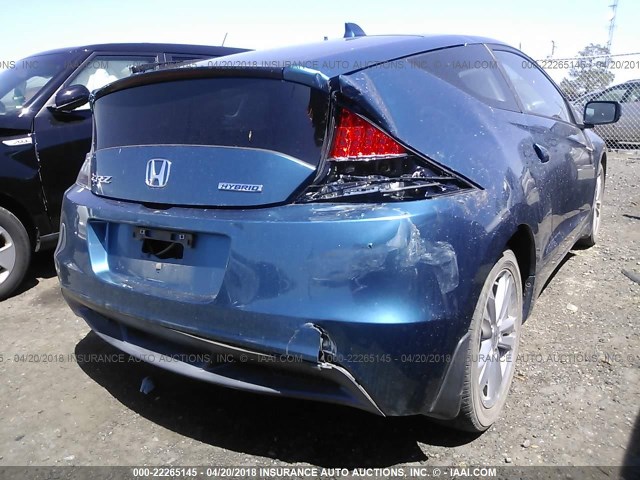 JHMZF1D62BS010755 - 2011 HONDA CR-Z EX BLUE photo 6