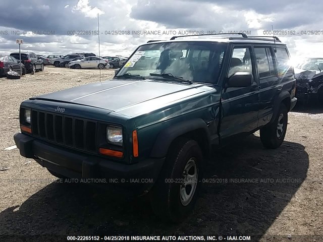 1J4FT68S7VL508895 - 1997 JEEP CHEROKEE SPORT GREEN photo 2