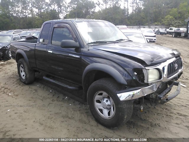 5TEWM72N04Z317038 - 2004 TOYOTA TACOMA XTRACAB BLACK photo 1