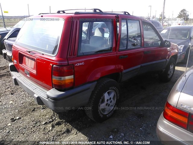 1J4GZ58S8RC316680 - 1994 JEEP GRAND CHEROKEE LAREDO RED photo 4