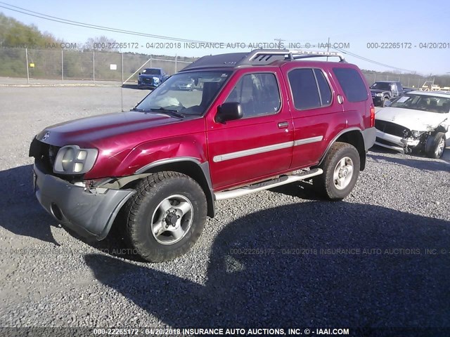 5N1ED28YX2C552506 - 2002 NISSAN XTERRA XE/SE MAROON photo 2