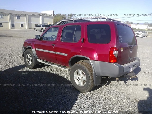 5N1ED28YX2C552506 - 2002 NISSAN XTERRA XE/SE MAROON photo 3