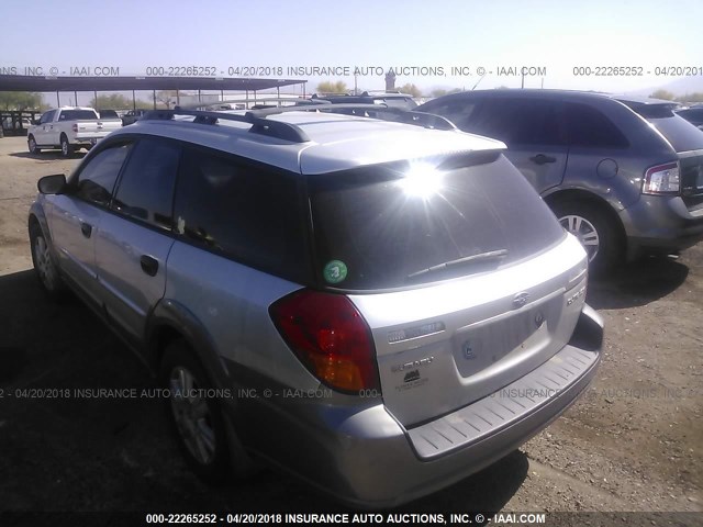 4S4BP61C057305590 - 2005 SUBARU LEGACY OUTBACK 2.5I SILVER photo 3