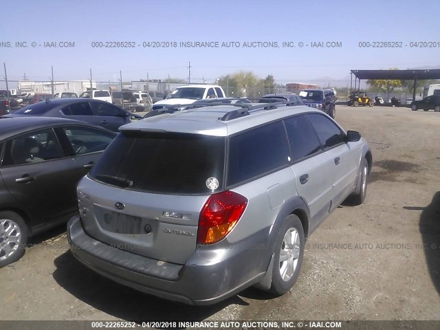 4S4BP61C057305590 - 2005 SUBARU LEGACY OUTBACK 2.5I SILVER photo 4