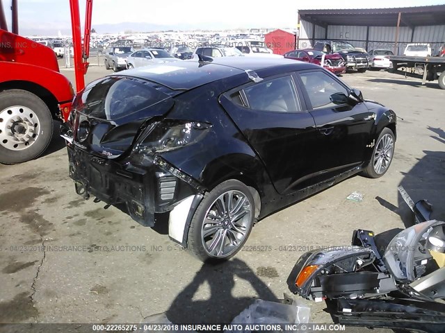 KMHTC6AE6HU313801 - 2017 HYUNDAI VELOSTER TURBO BLACK photo 4