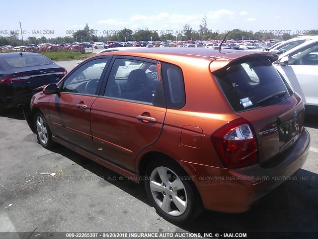 KNAFE241995024241 - 2009 KIA SPECTRA SX ORANGE photo 3