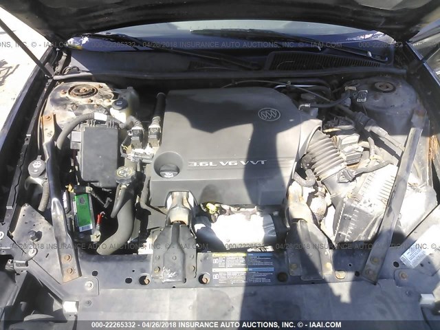 2G4WE587961222796 - 2006 BUICK LACROSSE CXS BLACK photo 10