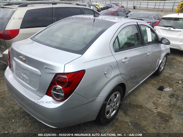 1G1JA5SH9E4241551 - 2014 CHEVROLET SONIC LS SILVER photo 4