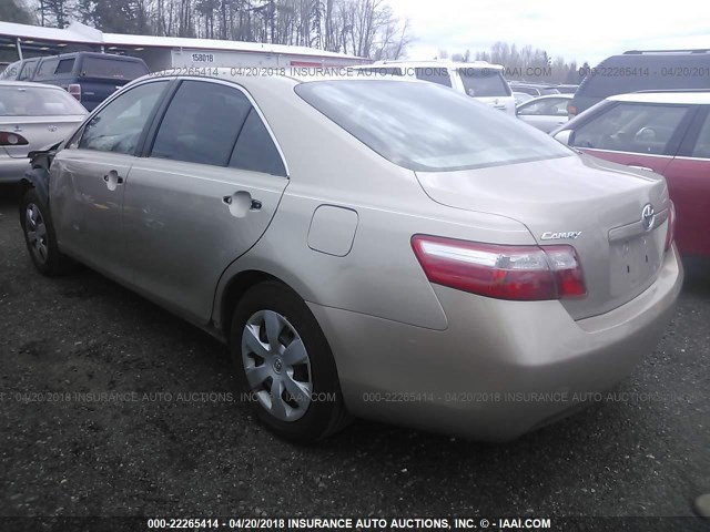4T1BE46K78U259546 - 2008 TOYOTA CAMRY CE/LE/XLE/SE GOLD photo 3