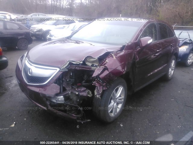 5J8TB4H38EL005712 - 2014 ACURA RDX MAROON photo 2