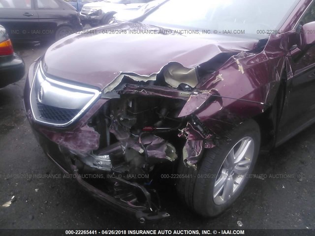 5J8TB4H38EL005712 - 2014 ACURA RDX MAROON photo 6