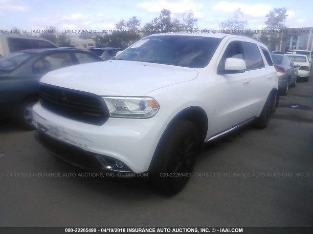 1C4RDHDG9GC336532 - 2016 DODGE DURANGO LIMITED WHITE photo 2