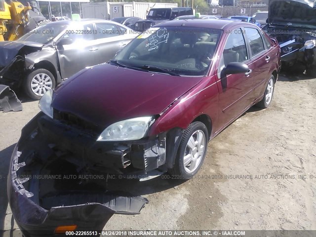 1FAHP34N27W233980 - 2007 FORD FOCUS ZX4/S/SE/SES MAROON photo 2