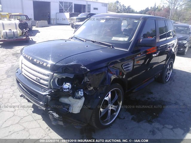 SALSH23428A131179 - 2008 LAND ROVER RANGE ROVER SPORT SUPERCHARGED BLACK photo 2
