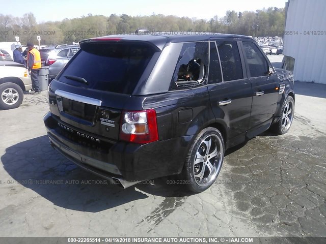 SALSH23428A131179 - 2008 LAND ROVER RANGE ROVER SPORT SUPERCHARGED BLACK photo 4