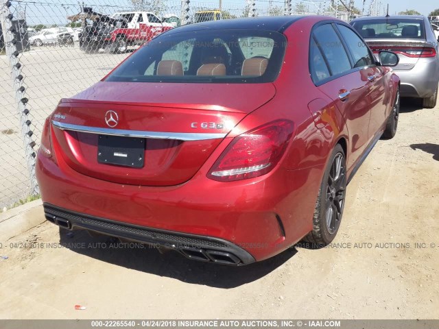 55SWF8HB7HU187827 - 2017 MERCEDES-BENZ C 63 AMG-S MAROON photo 4