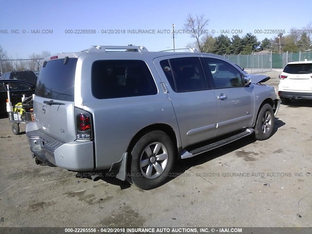 5N1AA08B85N703813 - 2005 NISSAN ARMADA SE/LE SILVER photo 4