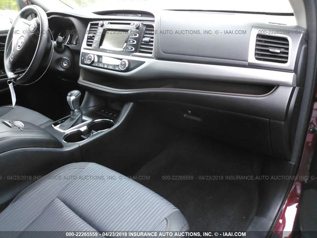 5TDBKRFH7FS132277 - 2015 TOYOTA HIGHLANDER LE/LE PLUS MAROON photo 5