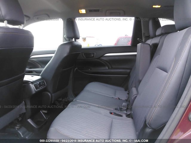 5TDBKRFH7FS132277 - 2015 TOYOTA HIGHLANDER LE/LE PLUS MAROON photo 8