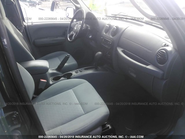 1J4GL48K15W587455 - 2005 JEEP LIBERTY SPORT 绿色 照片 5