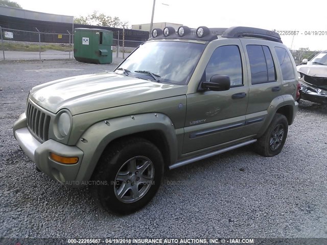 1J4GL38K74W164517 - 2004 JEEP LIBERTY RENEGADE GREEN photo 2