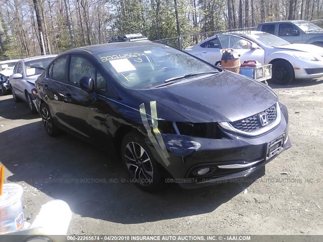 19XFB2F90DE226221 - 2013 HONDA CIVIC EXL BLACK photo 1