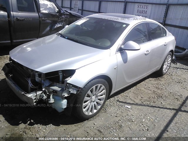 W04GS5EC5B1027078 - 2011 BUICK REGAL CXL SILVER photo 2