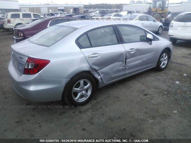 19XFB5F56CE002948 - 2012 HONDA CIVIC NATURAL GAS SILVER photo 4