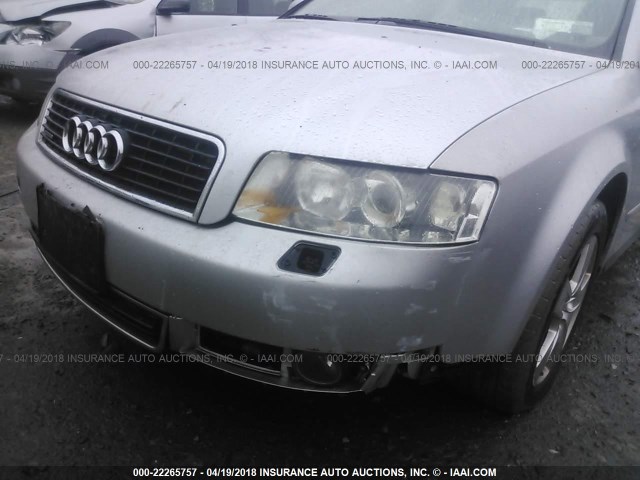 WAULT68E04A025596 - 2004 AUDI A4 3.0 QUATTRO SILVER photo 6