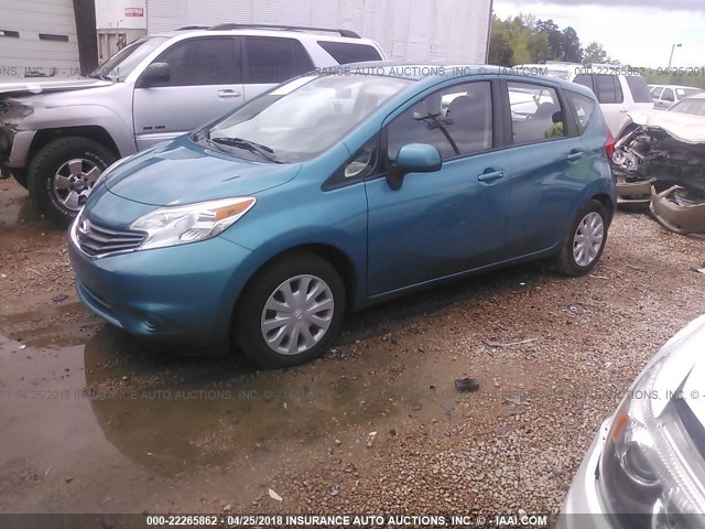 3N1CE2CP9EL370850 - 2014 NISSAN VERSA NOTE S/S PLUS/SV/SL GREEN photo 2