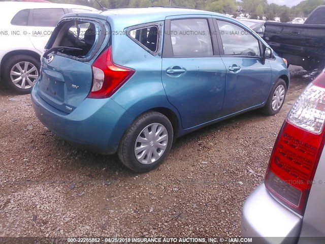 3N1CE2CP9EL370850 - 2014 NISSAN VERSA NOTE S/S PLUS/SV/SL GREEN photo 4