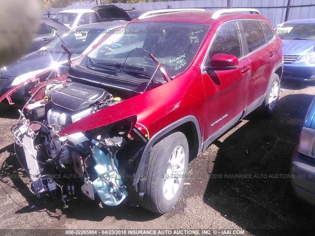 1C4PJMCB3GW192652 - 2016 JEEP CHEROKEE LATITUDE RED photo 2