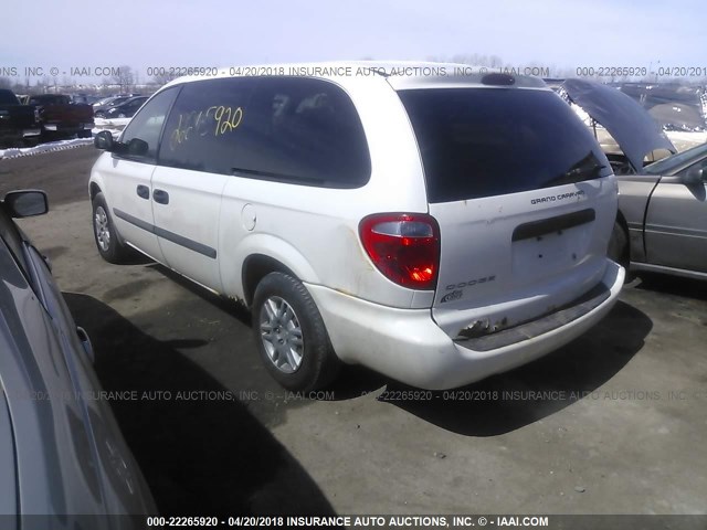 1D8GP24RX7B156853 - 2007 DODGE GRAND CARAVAN SE WHITE photo 3