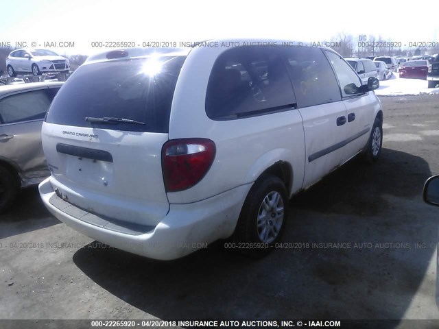 1D8GP24RX7B156853 - 2007 DODGE GRAND CARAVAN SE WHITE photo 4