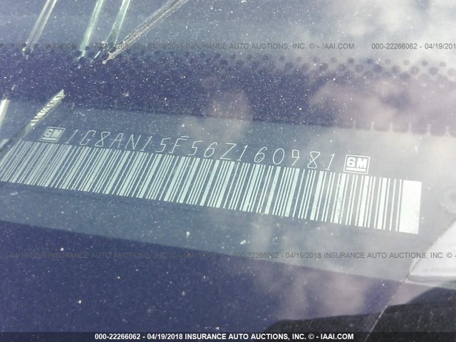 1G8AN15F56Z160981 - 2006 SATURN ION LEVEL 2 SILVER photo 9