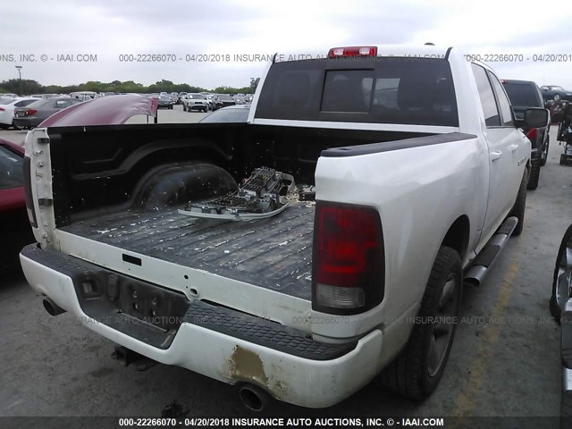 1C6RD6MT1CS194086 - 2012 DODGE RAM 1500 SPORT WHITE photo 4