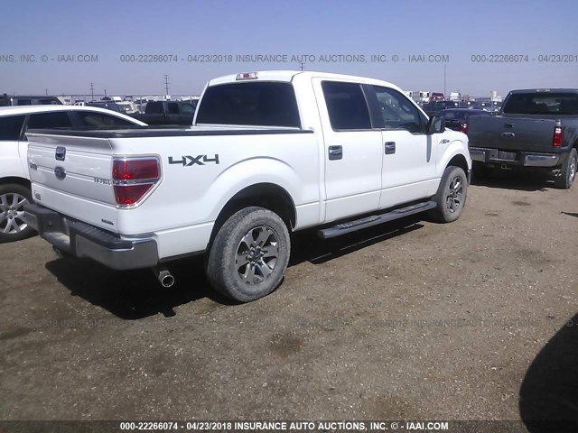 1FTFW1EF9DKD89131 - 2013 FORD F150 SUPERCREW WHITE photo 4