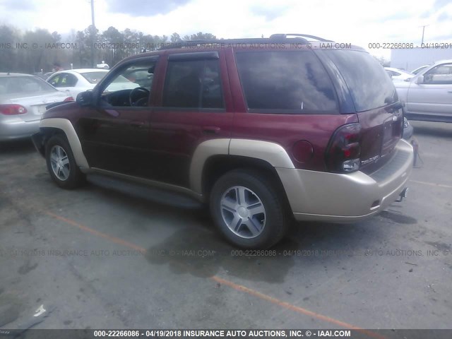 1GNDT13S172175701 - 2007 CHEVROLET TRAILBLAZER LS/LT RED photo 3