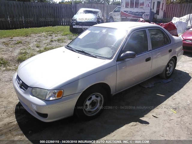 2T1BR12E01C395558 - 2001 TOYOTA COROLLA CE/LE/S SILVER photo 2