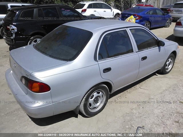 2T1BR12E01C395558 - 2001 TOYOTA COROLLA CE/LE/S SILVER photo 4