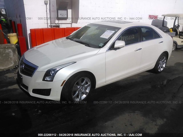 1G6AH5RX1E0188662 - 2014 CADILLAC ATS LUXURY WHITE photo 2