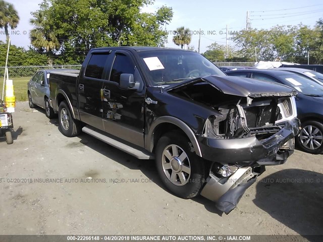 1FTPW12535KE93776 - 2005 FORD F150 SUPERCREW GRAY photo 1